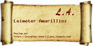 Leimeter Amarillisz névjegykártya